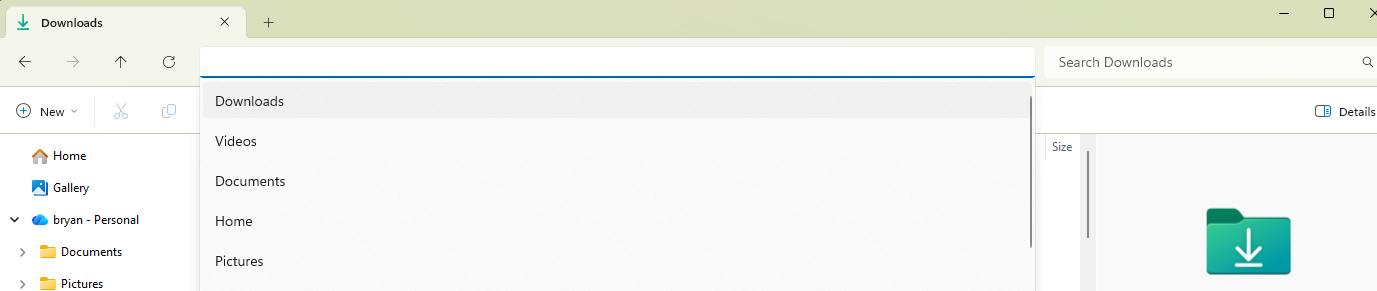 Click address bar