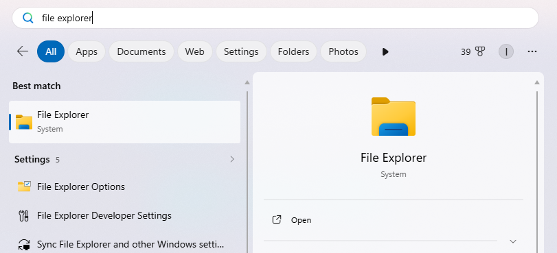 Open File Explorer